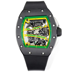 Montre mécanique en céramique noire de luxe RM 061, boîtier transparent personnalisable, montre confortable à porter toute la journée - Product Image 1