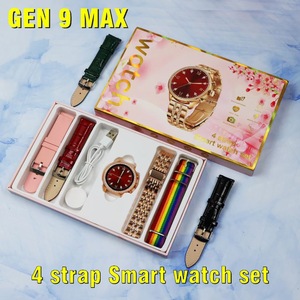 ชุดสายนาฬิกาสมาร์ทวอทช์ Hot Gen9max สำหรับผู้หญิง รุ่นกลม แพ็คเกจของขวัญสำหรับสาวๆ นาฬิกา+สายหลากสี 4 เส้น Gen9 Gen 9 Max สมาร์ทวอทช์ พร้อมสาย 4 เส้น - Product Image 6