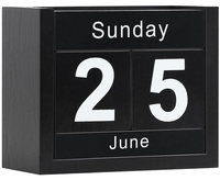 Calendrier en blocs de bois personnalisé pour bureau, affichage quotidien des dates, blocs décoratifs mignons pour la maison, le bureau, la salle de classe des enseignants, noir