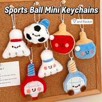Porte-clés en peluche ballon de football mignon, semi-fait main, rembourré en coton PP, pendentif doux pour sac, cadeau pour fan