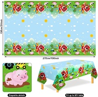 Kinder Farm Animal Theme Party Cartoon bedruckte Tischdecke Einweg Tischdecke für Geburtstags feier