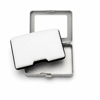 Boîte de présentation en métal OEM pour pierres précieuses, avec fermeture à pression, fenêtre transparente, noir/argent, pour pierres en vrac, avec coussinet en velours, pour bijoux