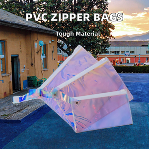 Bolsa de PVC Reutilizable con Cierre, Impresa con Serigrafía, Iridiscente, Colorida, Impermeable, para Almacenamiento de Maquillaje y Bolígrafos, Fábrica de Zhejiang - Product Image 2