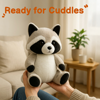 Peluche raton laveur, animal en peluche doux, raton laveur en peluche moelleux et mignon pour cadeau d'enfant, décoration de chambre et de crèche