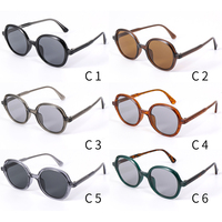 Lunettes de soleil tendance 2026 de haute qualité, personnalisables, colorées, monture TR+CP, pour femmes et hommes, verres ronds mixtes UV400 TR90