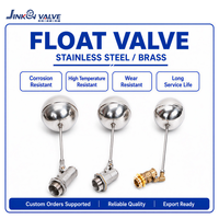 Vanne flottante en laiton et acier inoxydable pour réservoir d'eau, vanne de contrôle automatique du niveau d'eau, entrée latérale réglable de 1/2 à 4 pouces, sans alimentation électrique, OEM