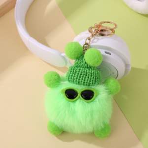 <span class=keywords><strong>Porte</strong></span>-clés <span class=keywords><strong>Pompon</strong></span> Mignon en <span class=keywords><strong>Gros</strong></span>, Chapeau Tricoté avec Grand <span class=keywords><strong>Pompon</strong></span>, Anneau Métallique Doré, Accessoires pour Clés - Product Image 6