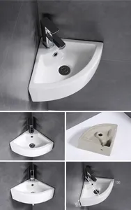 Lavabo d'angle triangulaire pour salle de bain, petite pièce, trou unique, lavabo en forme de triangle, prix bon marché