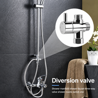 Ensemble de douche chromé mural pour salle de bain avec pommeau de douche pluie rond et douchette à main, système de robinetterie de bain