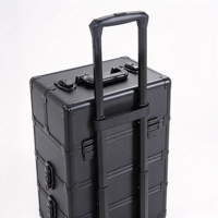 Valise de maquillage professionnelle à roulettes avec miroir éclairé, grands tiroirs, chariot cosmétique, poignée télescopique, rangement pour salon