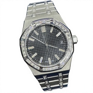 Arabic Full White Tone Dial Quartz Movement VVS Diamond Moissanite Stainless Steel Band Luxury Fashion 3BAR Water Resistant 20mm - Product Image 3