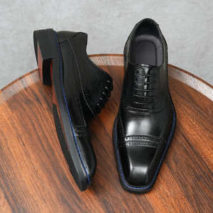 รองเท้าหนังแท้ทรงสี่เหลี่ยมหัวแหลมสำหรับผู้ชาย สไตล์ลำลองและธุรกิจ งานแฮนด์เมด ขายดี รุ่นใหม่ล่าสุด ปี 2025 - Product Image 2