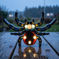 Décoration d'Halloween en forme d'araignée avec lumières LED alimentées par piles, étanche IP44, avec guirlande lumineuse en forme d'étoile, en plastique, pour usage intérieur