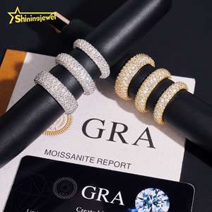 완전히 아이스 아웃 3 ~ <span class=keywords><strong>5</strong></span> 행 Moissanite 반지 남자 여자 힙합 보석 사용자 정의 Moissanite 반지 약혼 결혼식 매일 착용 - Product Image 3