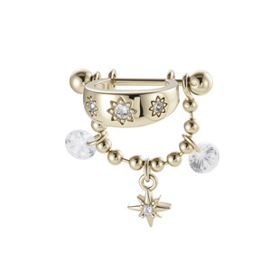 Pendentif étoile en cuivre style INS vintage, avec anneau en <span class=keywords><strong>D</strong></span> <span class=keywords><strong>d</strong></span>étachable, bijou de piercing <span class=keywords><strong>pour</strong></span> l'<span class=keywords><strong>oreille</strong></span> - Product Image 5