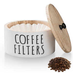 Caja de Almacenamiento para Filtro de Café Reutilizable TIKAFE, con Tapa, Organizador de Cocina, Diseño de Pizarra Negra para Cafetería - Product Image 1