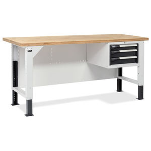 Banco de trabajo ajustable Fami Master BR 200cm con encimera de madera y 3 cajones - Product Image 1