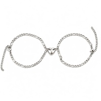 Bracelet magnétique minimaliste en acier inoxydable Lele Accessories, style cubain européen et américain, avec cœur