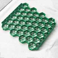 Grille de plantation d'herbe en nid d'abeille en plastique pour aménagement paysager de parking, renfort noir de 50mm, perméable, en stock