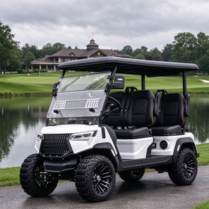 Carrito de Golf Eléctrico de 4 Ruedas Personalizado OEM, 4 Asientos, Carrito de Golf Elevado con Neumáticos Todoterreno Grandes y Toldo - Product Image 1