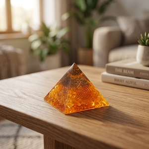 Agate Gemstone Carved Engraved Pyramid for Feng Shui Home Decoration | Buddhism Theme Gujarati Origin | Rozrincrystals.com - Product Image 3