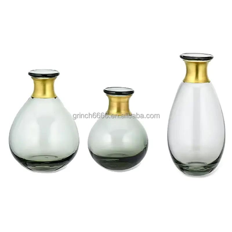 Mini Vase en verre or tige étroite bourgeon vases minimaliste décoration de la maison intérieur table mode mignon Pot de fleur
