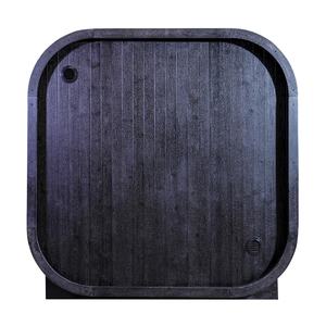 Sauna Tradicional de Madera Maciza Negra, Cubo de Madera Maciza con Puerta de Vidrio de Longitud Completa, Bancos de 2 Niveles para Uso en Exteriores - Product Image 5