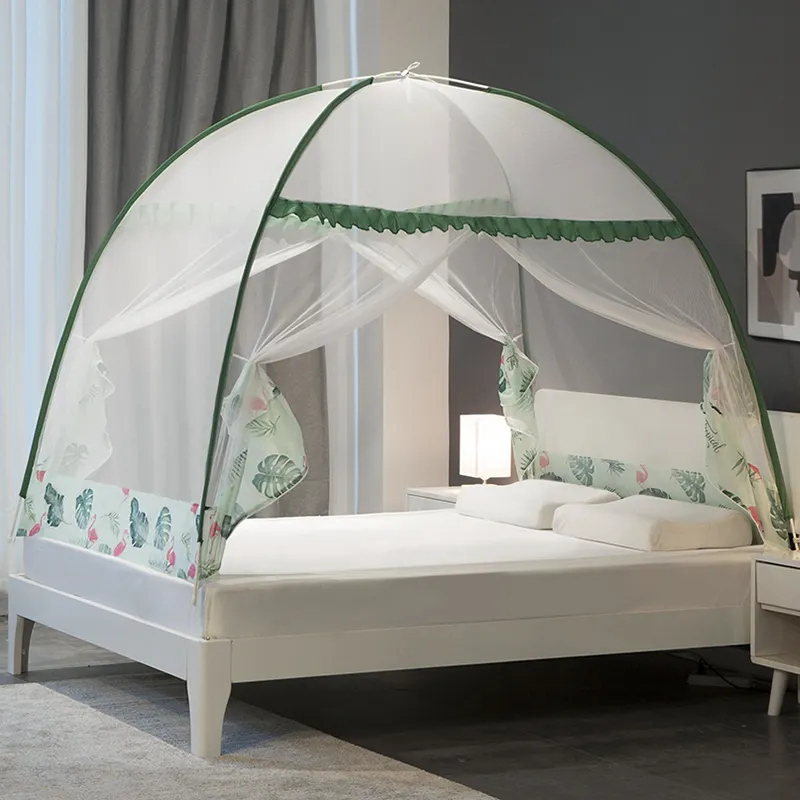 มุ้งกันยุงสำหรับมุ้งเตียงที่นิยมมากที่สุด100% โพลีเอสเตอร์ผู้ใหญ่กำเนิดประเภทเตียงคู่พับมุ้งกันยุงพับได้