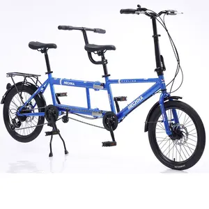 국경 도매 부모-자식 접이식 자전거 2 좌석 더블 좌석 접이식 자전거 Surrey 자전거