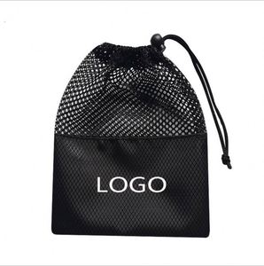 Customized Mini Blue Nylon Mesh <b>Drawstring</b> <b>Pouch</b> Small and Practical for Gift Packing or Promotion Industrial Use - Product Image 2