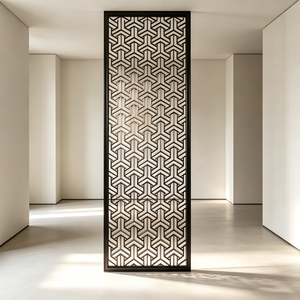 Paravent décoratif en acier inoxydable sur mesure, découpé au laser, ajouré, avec un design en relief 3D pour l'intérieur des villas et des hôtels - Product Image 2