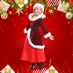 Disfraz rojo de Navidad para niña Sra. Claus con vestido y sombrero Género de TV y películas - Product Image 2