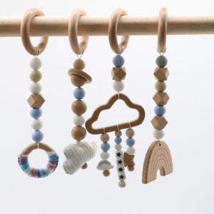 Jouet de dentition avec Crochet <span class=keywords><strong>en</strong></span> bois pour bébé, cadre, nouveau-né, exercices, pour nourrissons, gymnastique - Product Image 6