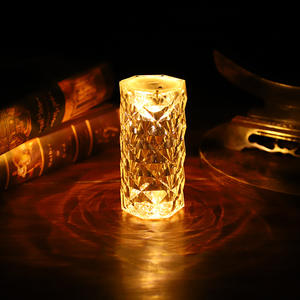 Modern Simple Petal <b>Small</b> Night Light Creative Romantic Dimmable Rechargeable Rose Crystal LED <b>Candle</b> for Home Decoration Study - Product Image 2