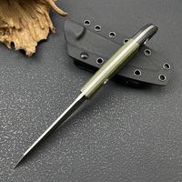 Vente en gros de couteaux à lame fixe droite avec manche G10 4045, couteaux tactiques de survie pour le camping en plein air, la chasse, avec étui Kydex