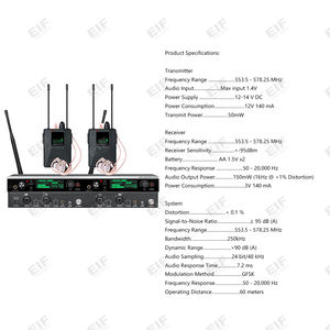 Factory OEM UHF 2CH Wireless In-Ear Monitor <b>System</b> <b>Stereo</b> Sound for Stage Live Show Wholesale - Product Image 2