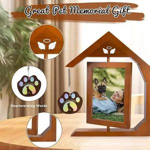 New wooden rotating pet <b>photo</b> <b>frame</b>, desktop display style, <b>double</b>-sided 3D <b>photo</b> <b>frame</b> - Product Image 3