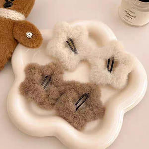 กิ๊บติดผมรูปดาวขนฟูสำหรับเด็กผู้หญิง - กิ๊บติดผมด้านข้างน่ารัก - หวีจัดแต่งทรงผมขนาดเล็ก - กิ๊บปากเป็ด - FJ-36 - Product Image 3