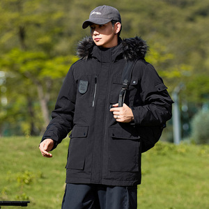 Parkas à capuche épaisses et chaudes pour hommes, trench-coat, doudoune, streetwear, doudounes épaisses et amples, vêtements d'extérieur chauds pour jeunes, parkas - Product Image 4