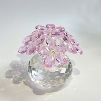 Figurines florales artisanales en cristal haut de gamme sur le thème de l'amour, coffret cadeau pour la décoration de la maison/du bureau/de la table