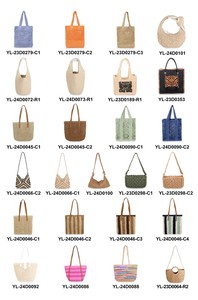 Hot Bán Giấy Rơm Handmade Crochet Lớn Tote Bohemian Dệt Túi Bãi Biển Kaki Vai Màu Đen Túi Với Đóng Cửa Từ Tính - Product Image 3