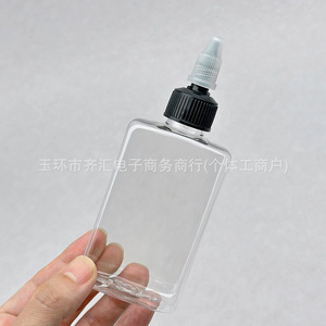 ขวด PET แบบแบน 100 มล. พร้อมหัวจ่ายแบบบีบสำหรับบรรจุของเหลว - Product Image 4