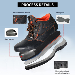 Botas DE SEGURIDAD Rocklander para construcción industrial, protección para pies, suela de PVC de cuero PU, <span class=keywords><strong>zapatos</strong></span> de seguridad para hombres - Product Image 2