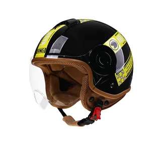 Mát Thiết kế mũ bảo hiểm xe máy moto Mũ bảo hiểm Visor lá chắn cho ABS sợi thủy tinh sợi carbon cổ điển Mũ bảo hiểm dễ thương