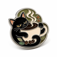 Marqueur de balle de golf en métal émaillé souple, motif chat Kawaii, avec logo personnalisé, style dessin animé, pour joueur de golf, cadeau pour sorcier du café, vente en gros