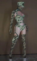 Ensembles de Tenues de Danse Exotique Sexy Imprimé Camouflage pour Spectacle de Club, Scène et Performance – Costumes de Cosplay pour Femmes Strippeuses