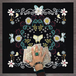 75cm Square Flannel Tarot Altar Cloth Card Board Game Astrology Oracles Pad <strong>Table</strong> Cover Card Mat Divination <strong>Tablecloth</strong> - Product Image 3