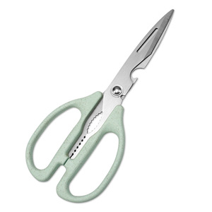 Stainless Steel <b>Kitchen</b> <b>Scissors</b> Green Handles Straight Head For Home Use - Product Image 3