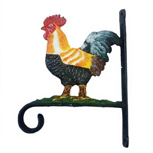 Lawn Farmhouse Garden Hook Most Trending Cast Iron Hen Hook Metal Easy Mounted Planters or Garden Appliance Holder Outdoor Hook - Product Image 1