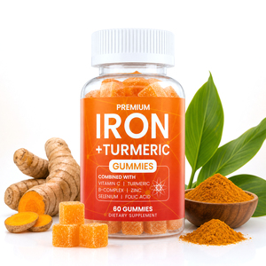 Gummies véganes Bessence <span class=keywords><strong>Fer</strong></span> & Curcuma avec <span class=keywords><strong>Vitamine</strong></span> <span class=keywords><strong>C</strong></span>, 60 unités, Bien-être féminin - Marque privée OEM - Product Image 3